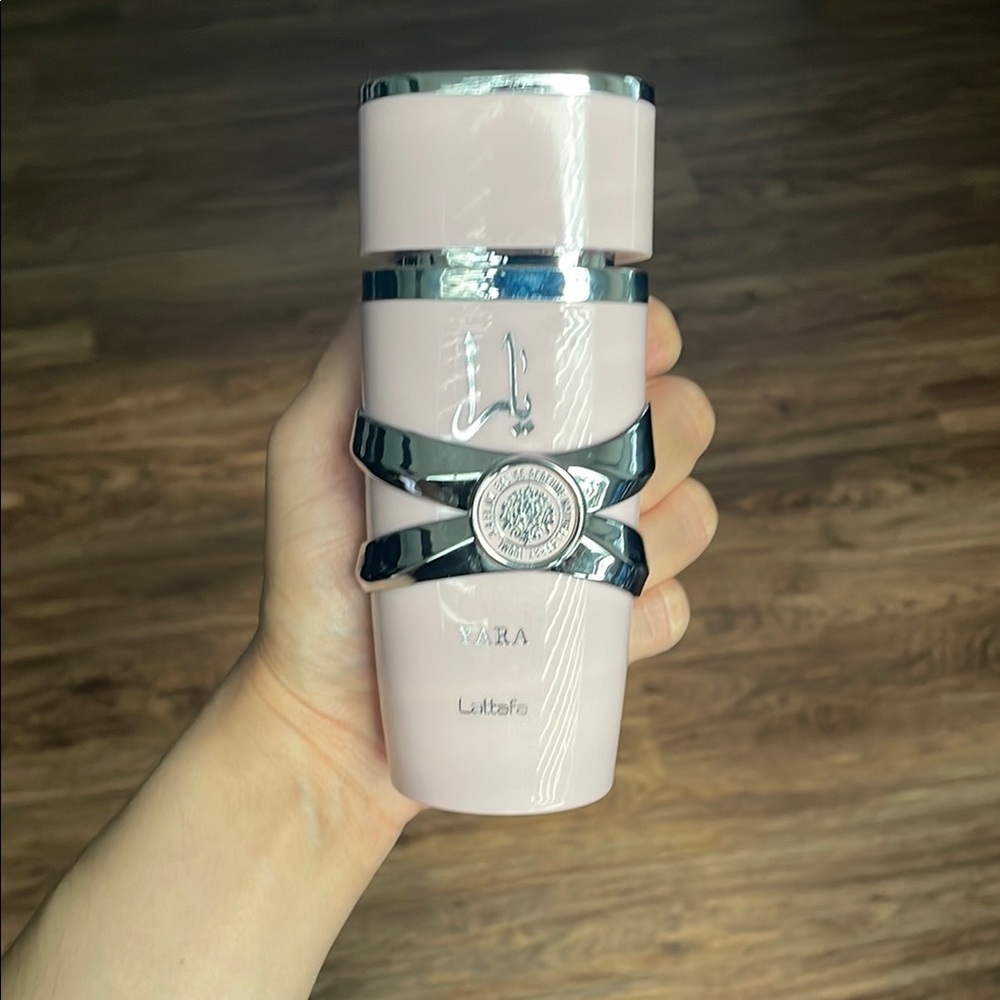Ara Pink and Silver Perfume Bottle